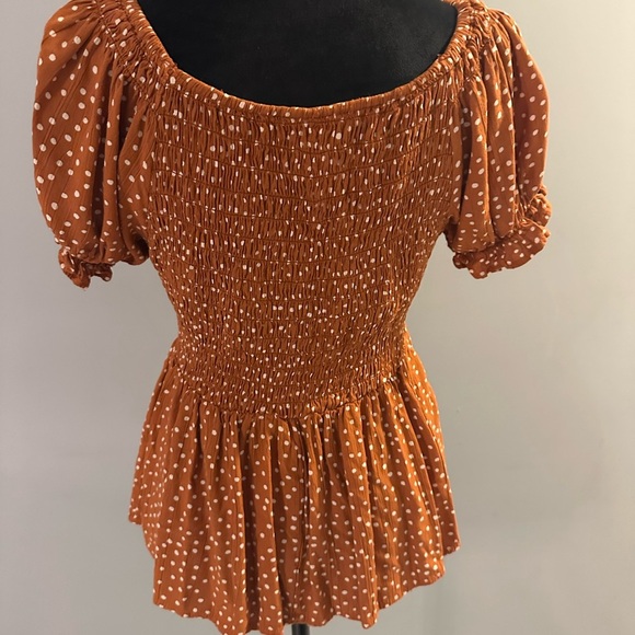 Angie Orange top with White Dots - Picture 6 of 7